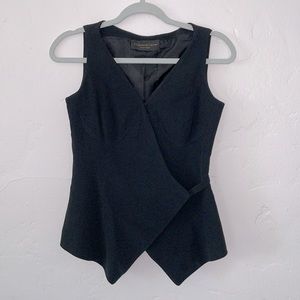Donna Karan black sleeveless wrap top